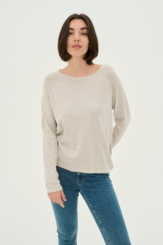 Culture CUannemarie Solid Jumper Warm Sand Melange