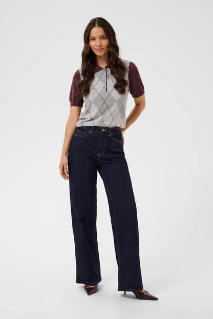 Kaffe Clothing KAmeadow HW Reg Fit Jeans Dark Blue Unwashed Denim 32 tommer