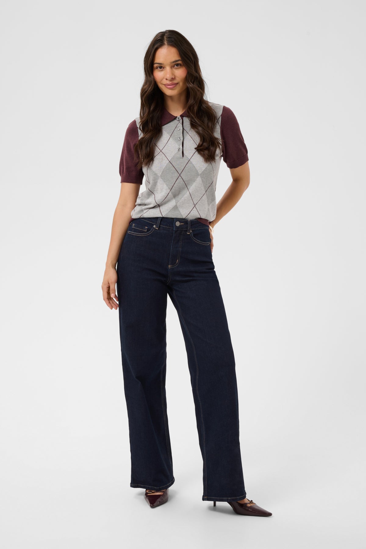 Kaffe Clothing KAmeadow HW Reg Fit Jeans Dark Blue Unwashed Denim 30 tommer