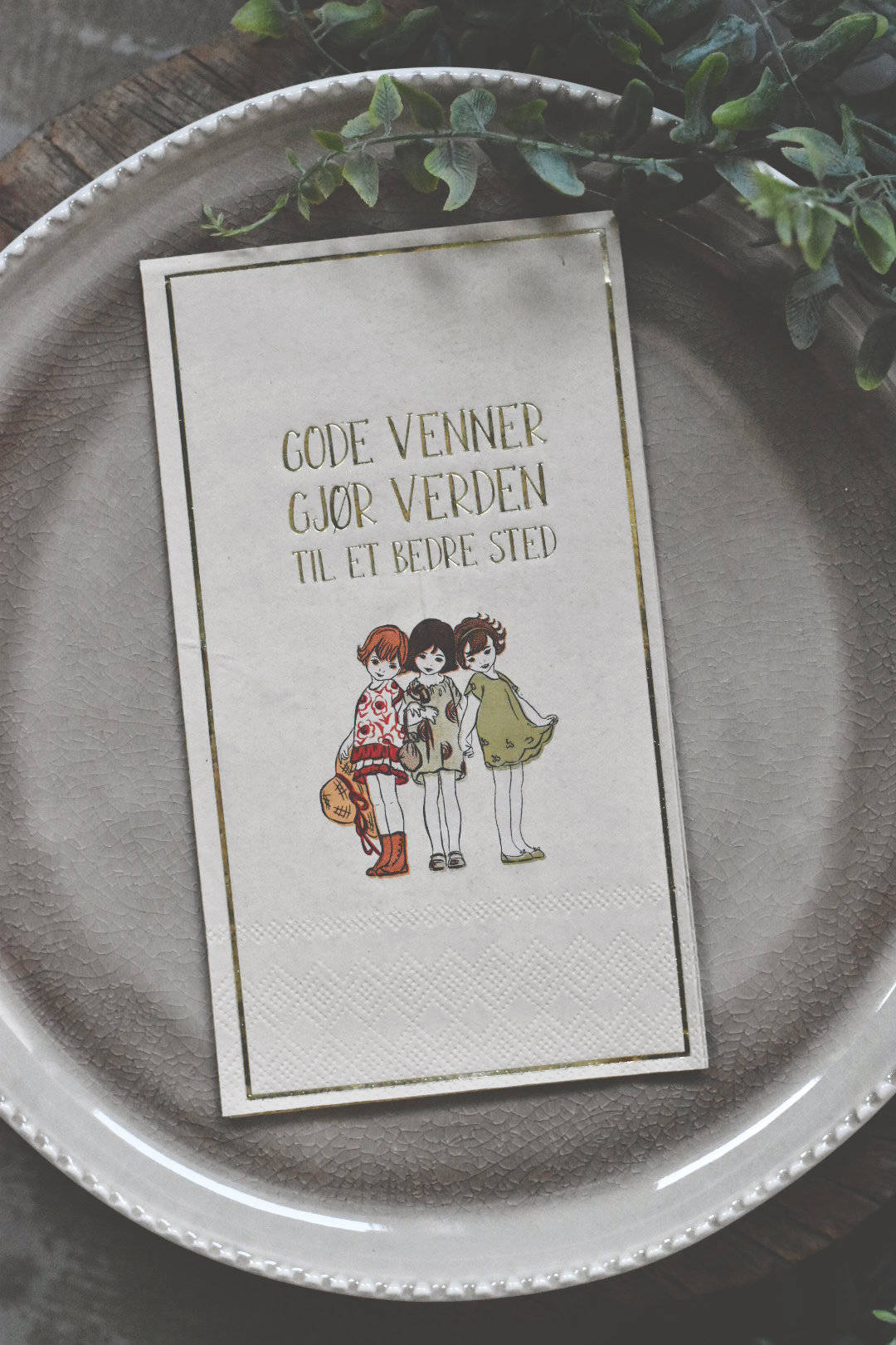 Trend Design Serviett Gode Venner – 33×44 cm