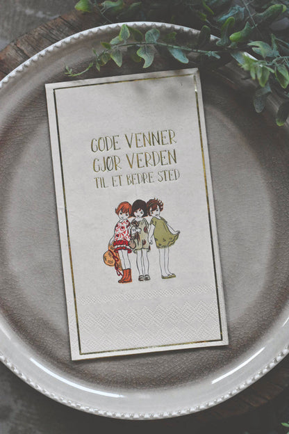 Trend Design Serviett Gode Venner – 33×44 cm
