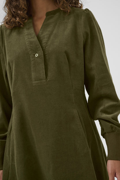 Culture CUrhaena LS Dress Burnt Olive Green