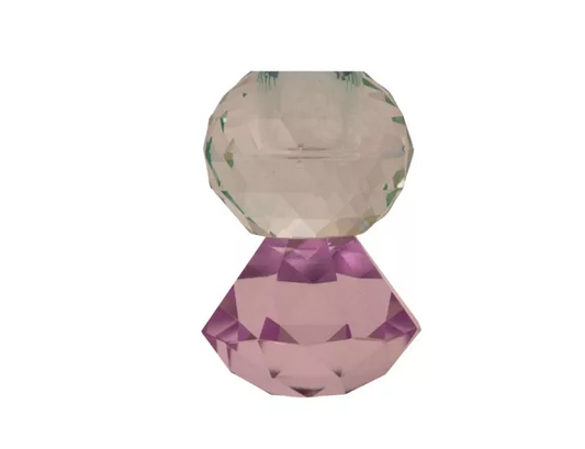 Krystal Lysestake Pink/Lys Mint 10x6x6 cm