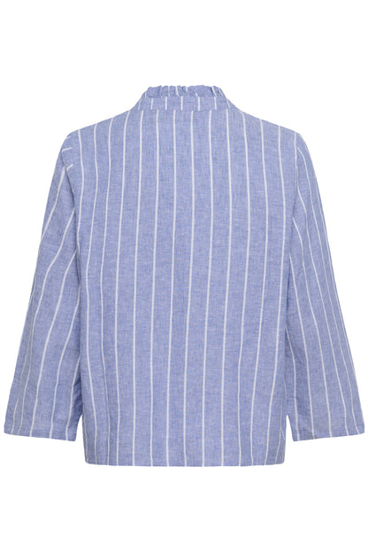 Culture CUarletty Blouse - Powder Blue/Gardenia Stripe