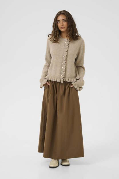 Culture CUjulietta Frill Cardigan Dune Melange