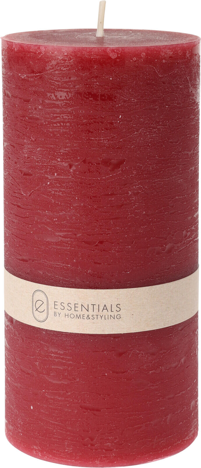 Kubbelys Rustikk Mørk Rød 7x14cm Stearin/Parafin 320gr