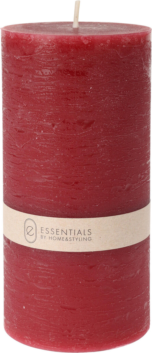 Kubbelys Rustikk Mørk Rød 7x14cm Stearin/Parafin 320gr