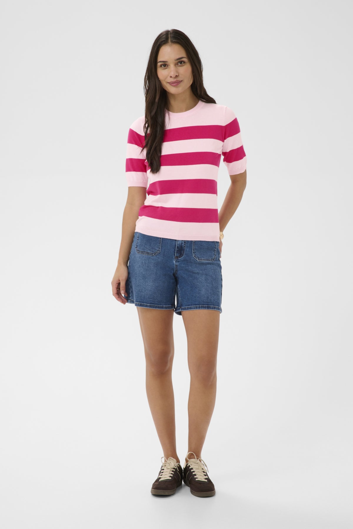 Kaffe Clothing KAlizza Striped Knit - Ballerina/Beetrot Wide Stripe