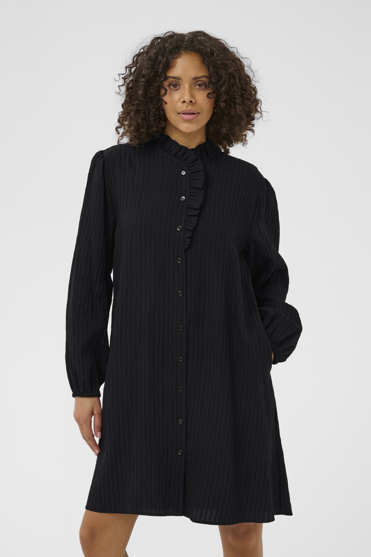 Kaffe Clothing KAsuma Frill Dress Black Deep