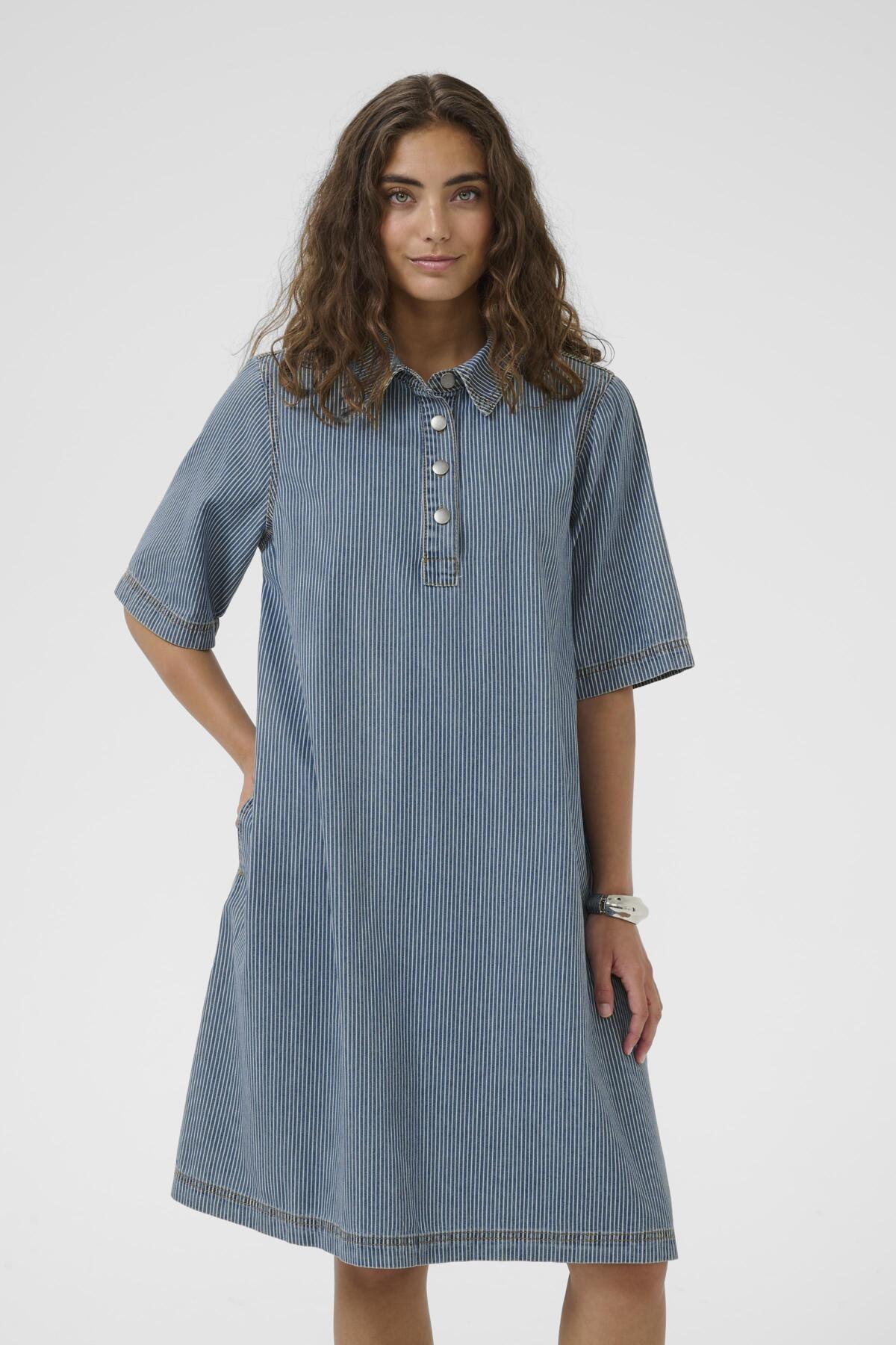 Culture CUayna SSDress Blue/White Stripes