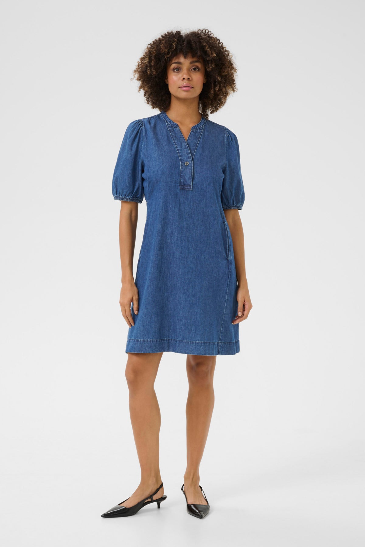Culture CUberteline Arpa SS Dress Dark Blue Wash