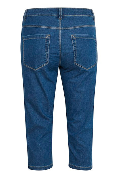 Kaffe Clothing KAvicky Capri Jeans Medium Blue Washed Denim