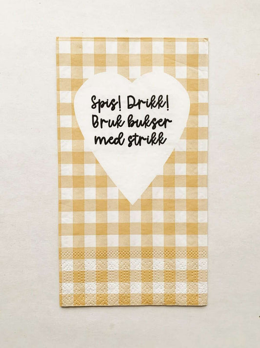 Trend Design Serviett buffet ruter «Spis drikk»