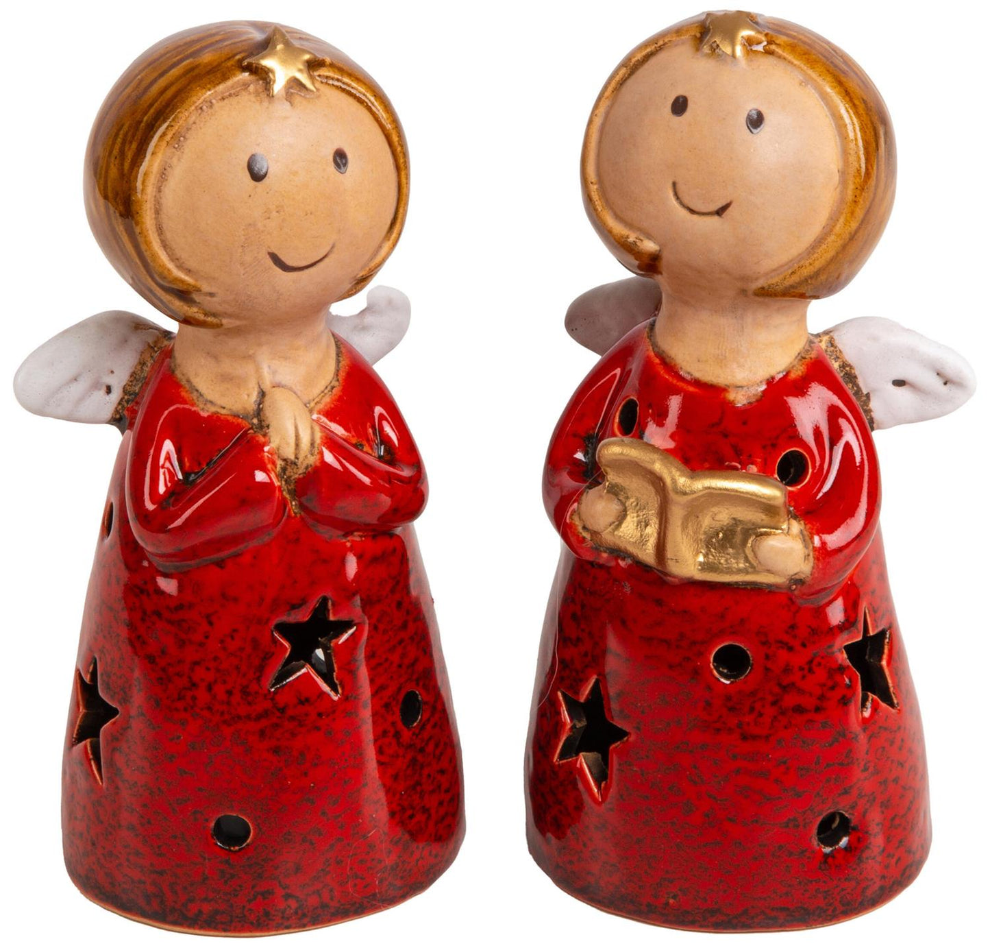 Engel LED Rød Keramikk 6,5x13,5cm 2ass Batteri: 2xLR44