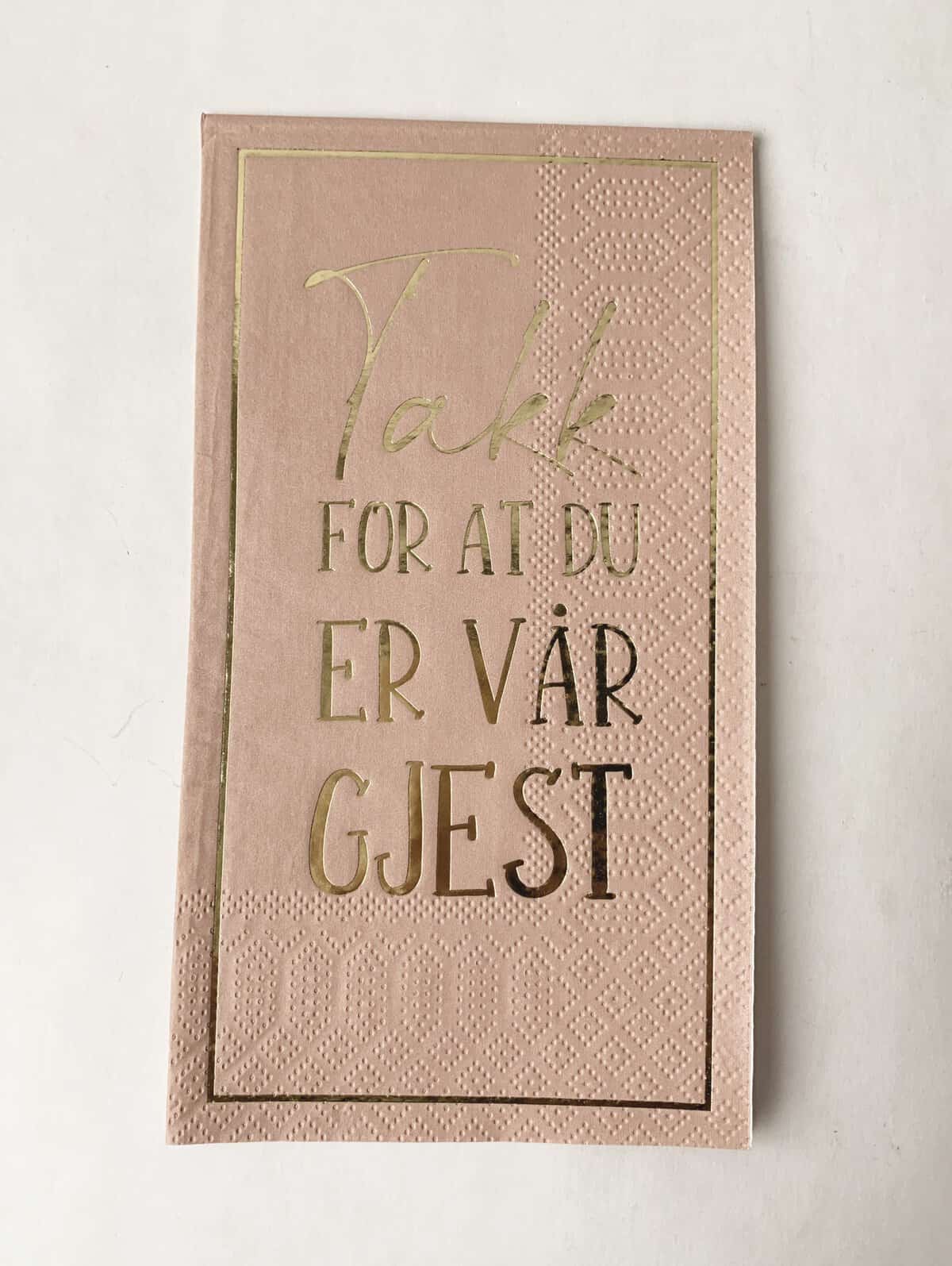 Trend Design Servietter Buffet «Takk for at du er vår gjest»