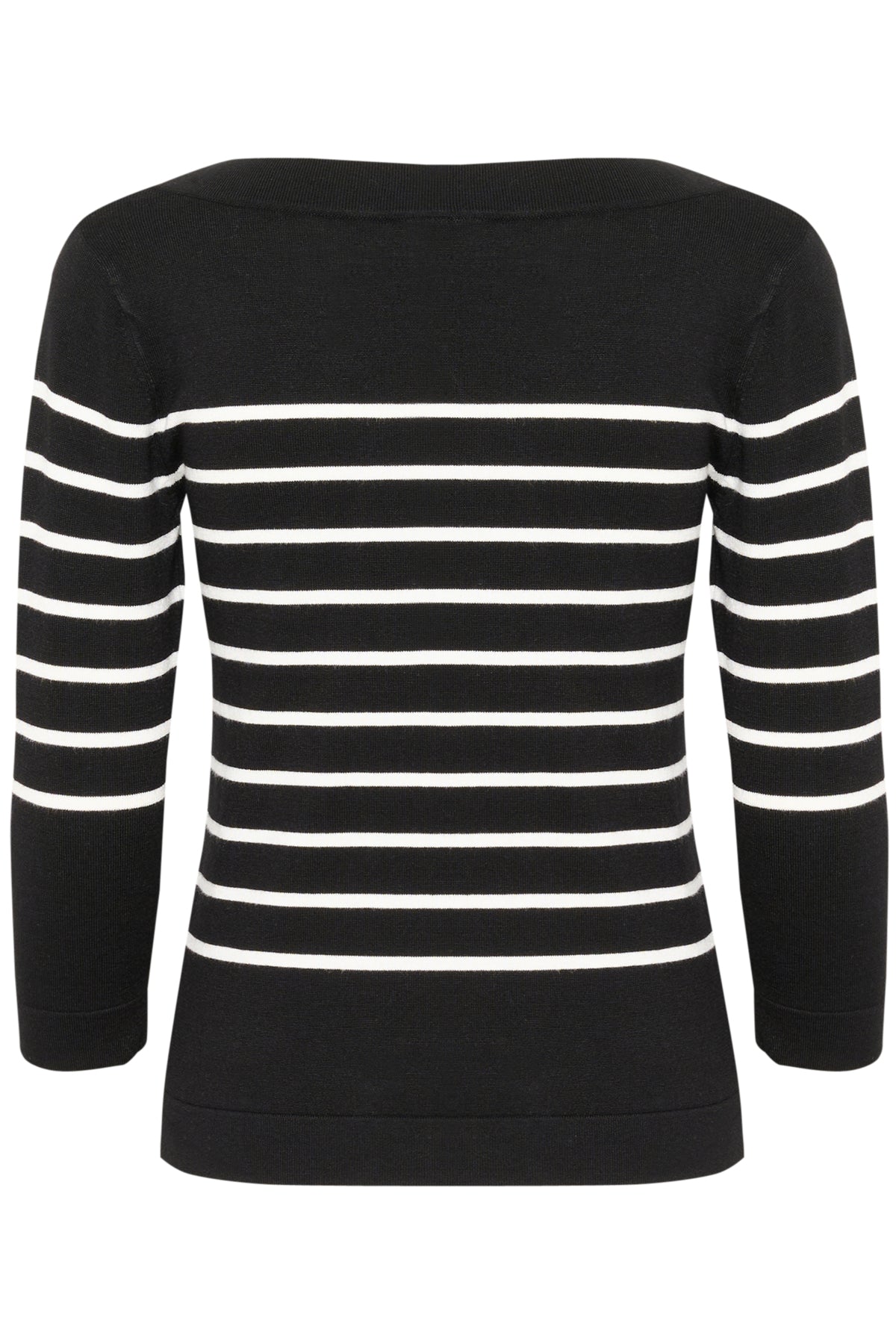 Kaffe Clothing KAlizza Boatneck Pullover Feather Black/Chalk Stripes