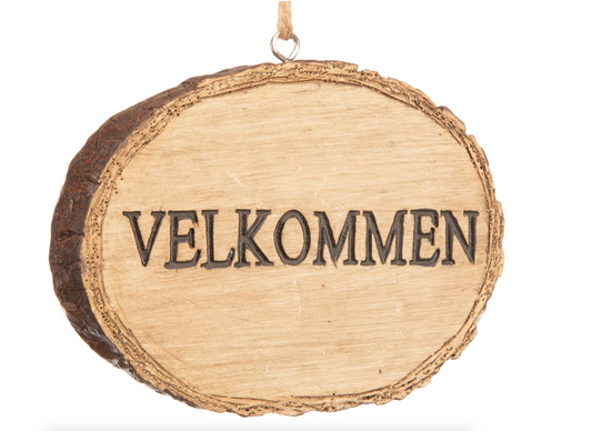 Skilt Velkommen trelook 10,5cm