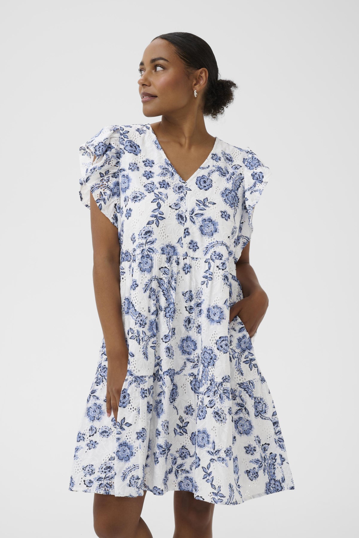 Kaffe Clothing KAluisa Dress - Chalk Midnight Flower