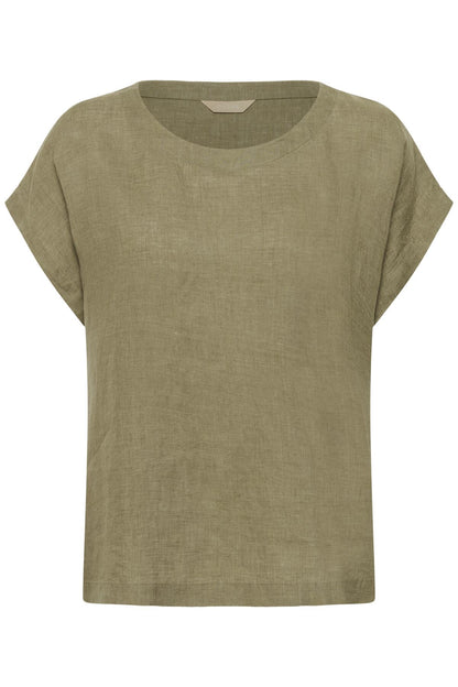 Culture CUaniela Molly – Mosegrønn bluse med lette vingeermer