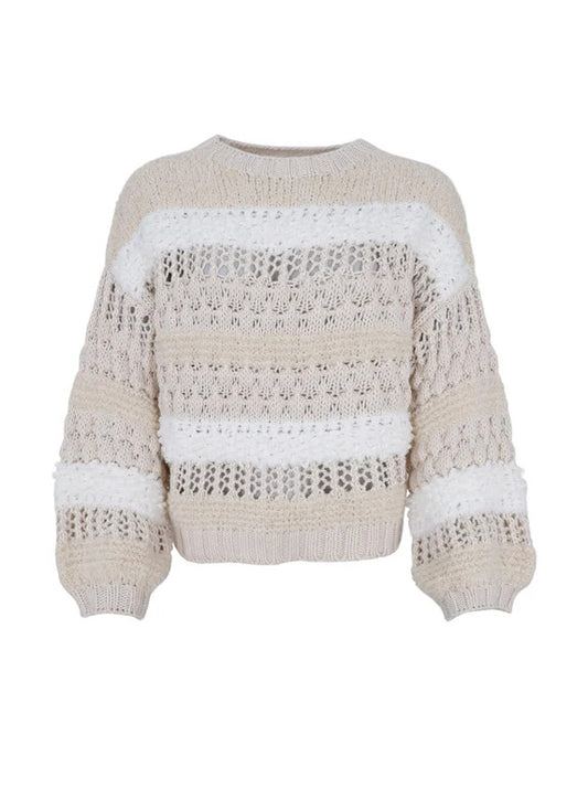 Black Colour - BCHEIDI Boucle Jumper Offwhite