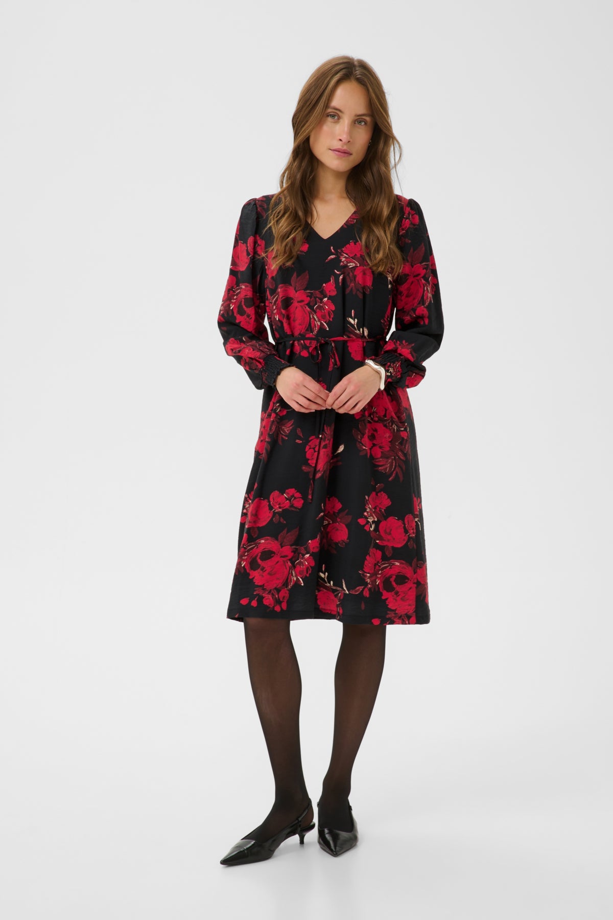 Kaffe Clothing KAlpamela Dress Black/Red Flower