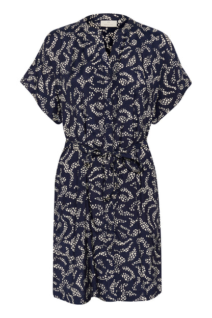 Kaffe Clothing KAbarton Shirt Dress Midnight Marine Lace Prin