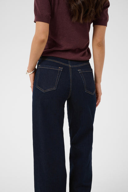 Kaffe Clothing KAmeadow HW Reg Fit Jeans Dark Blue Unwashed Denim 32 tommer