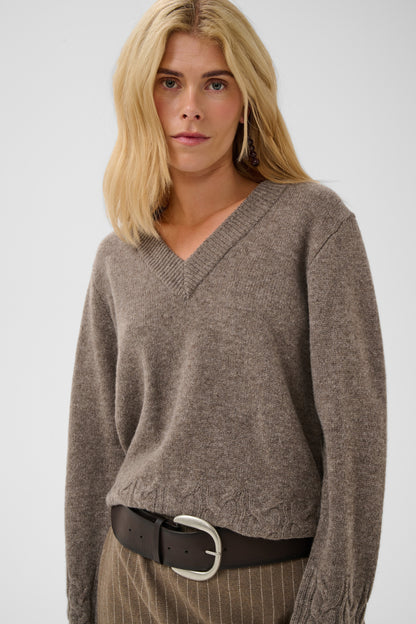 Culture CUmonia Vneck Pullover Falcon Melange