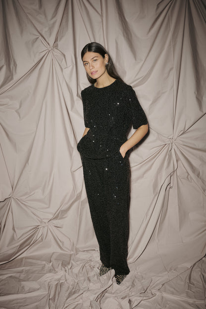 Culture CUtamera Sequin Blouse Black