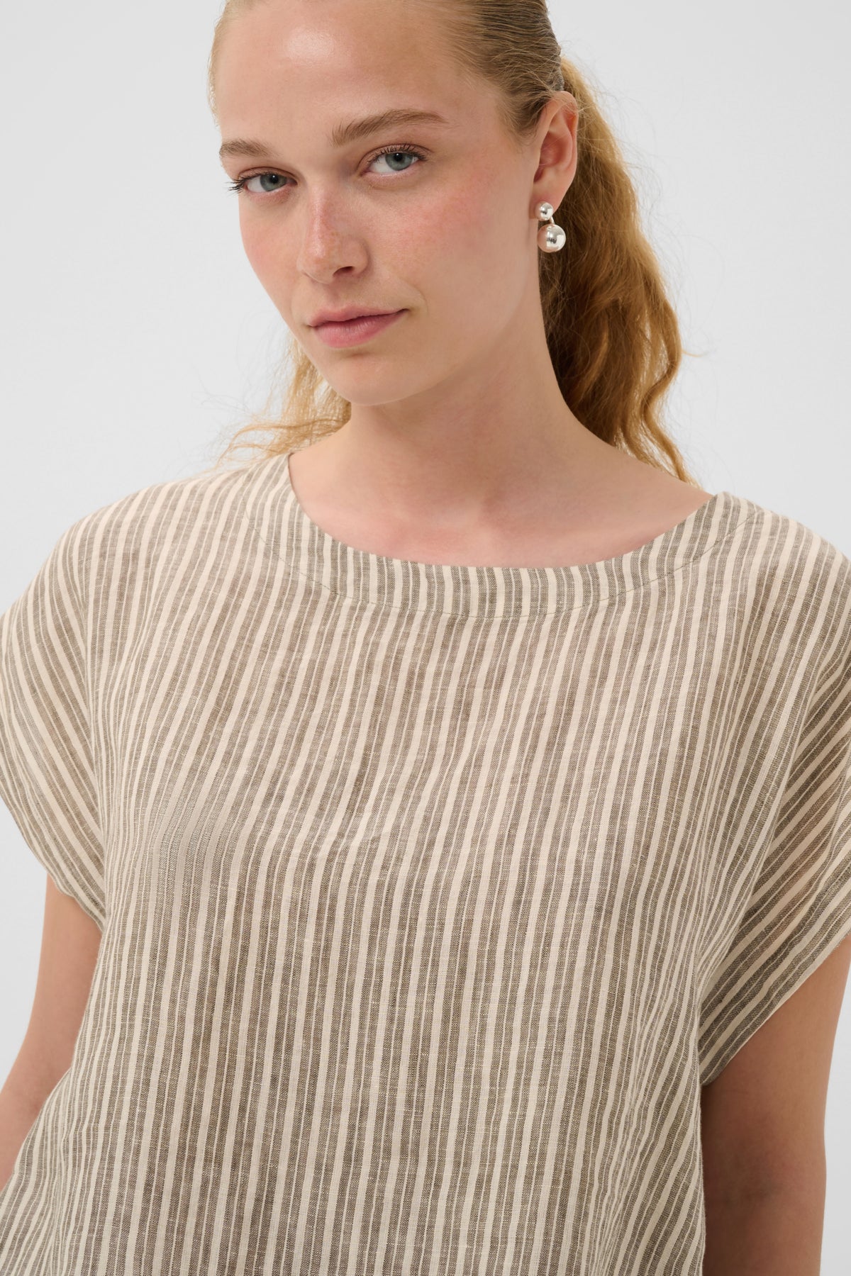 Culture CUaniela Molly – Kortermet lintopp med striper