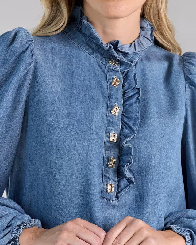 Floyd Vanda Goldbutton Medium Jeans Blue