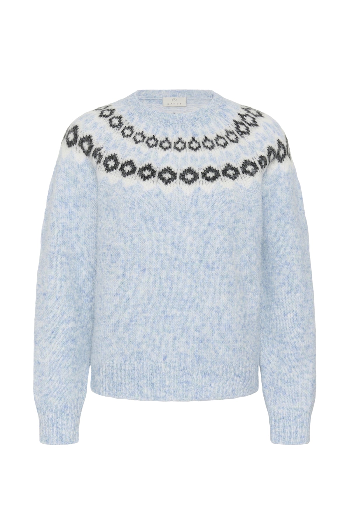 Kaffe KAberta Pullover Blue Melange/Grey/Chalk