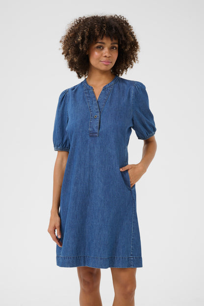 Culture CUberteline Arpa SS Dress Dark Blue Wash