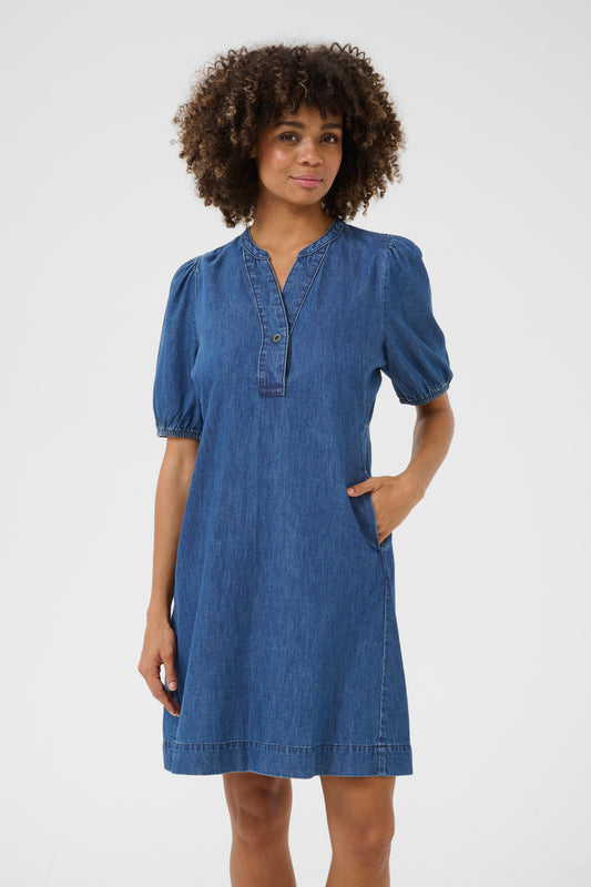 Culture CUberteline Arpa SS Dress Dark Blue Wash