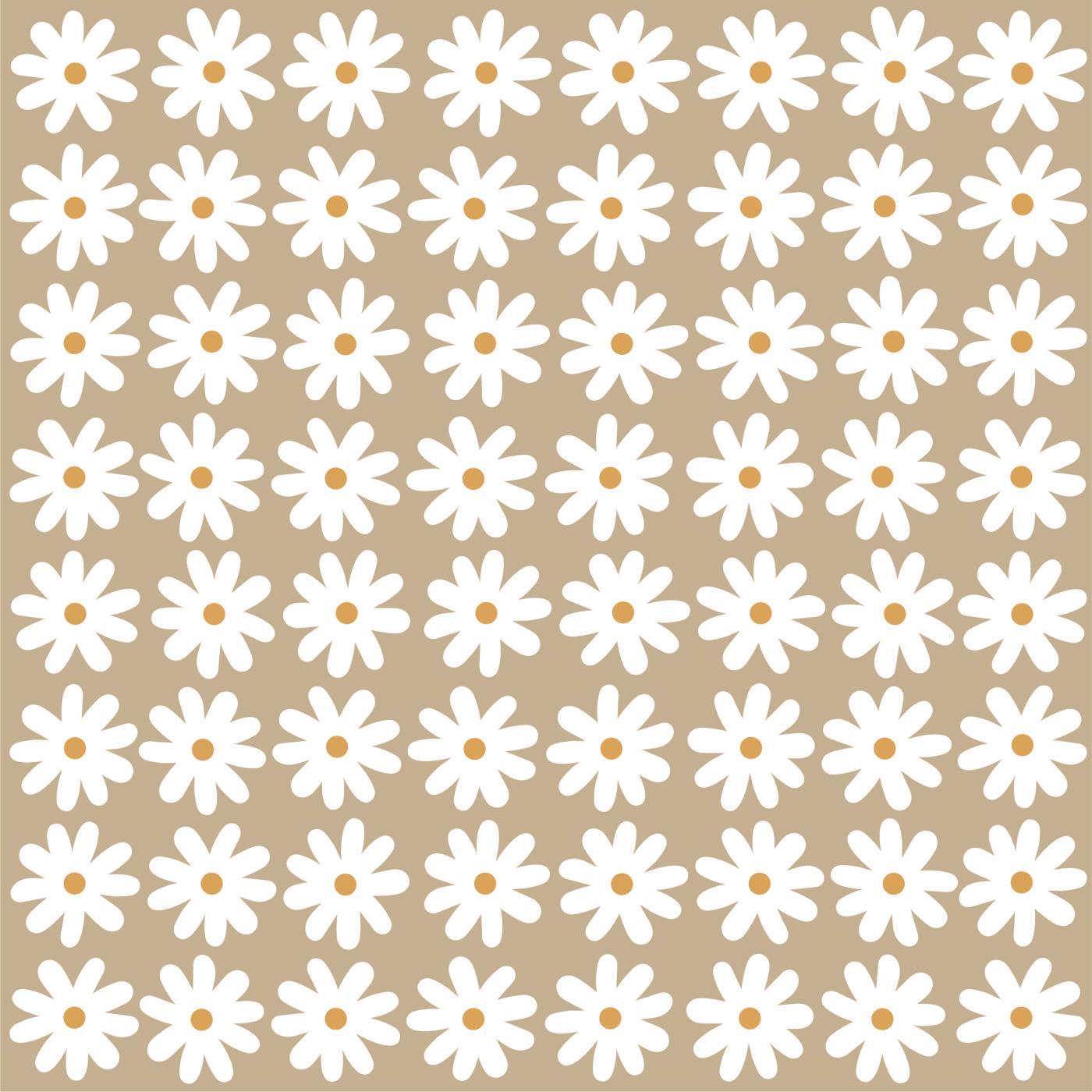Ib Laursen Serviett 20x20 cm beige med hvite tusenfryd 50 stk/pakning