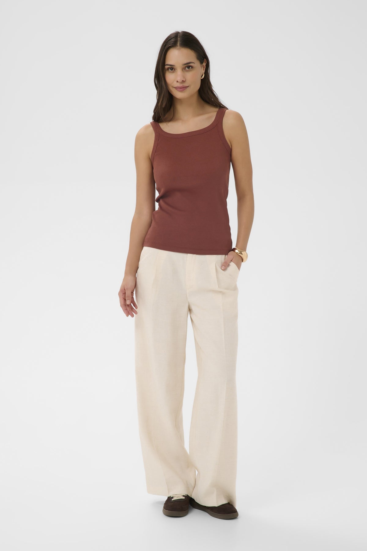 Kaffe KAcarna - Rustrød singlet