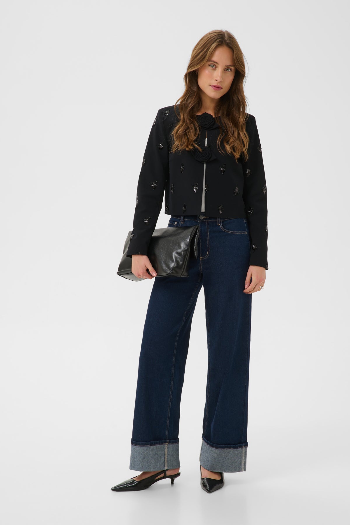 Kaffe Clothing KAvally Cropped Blouse Black