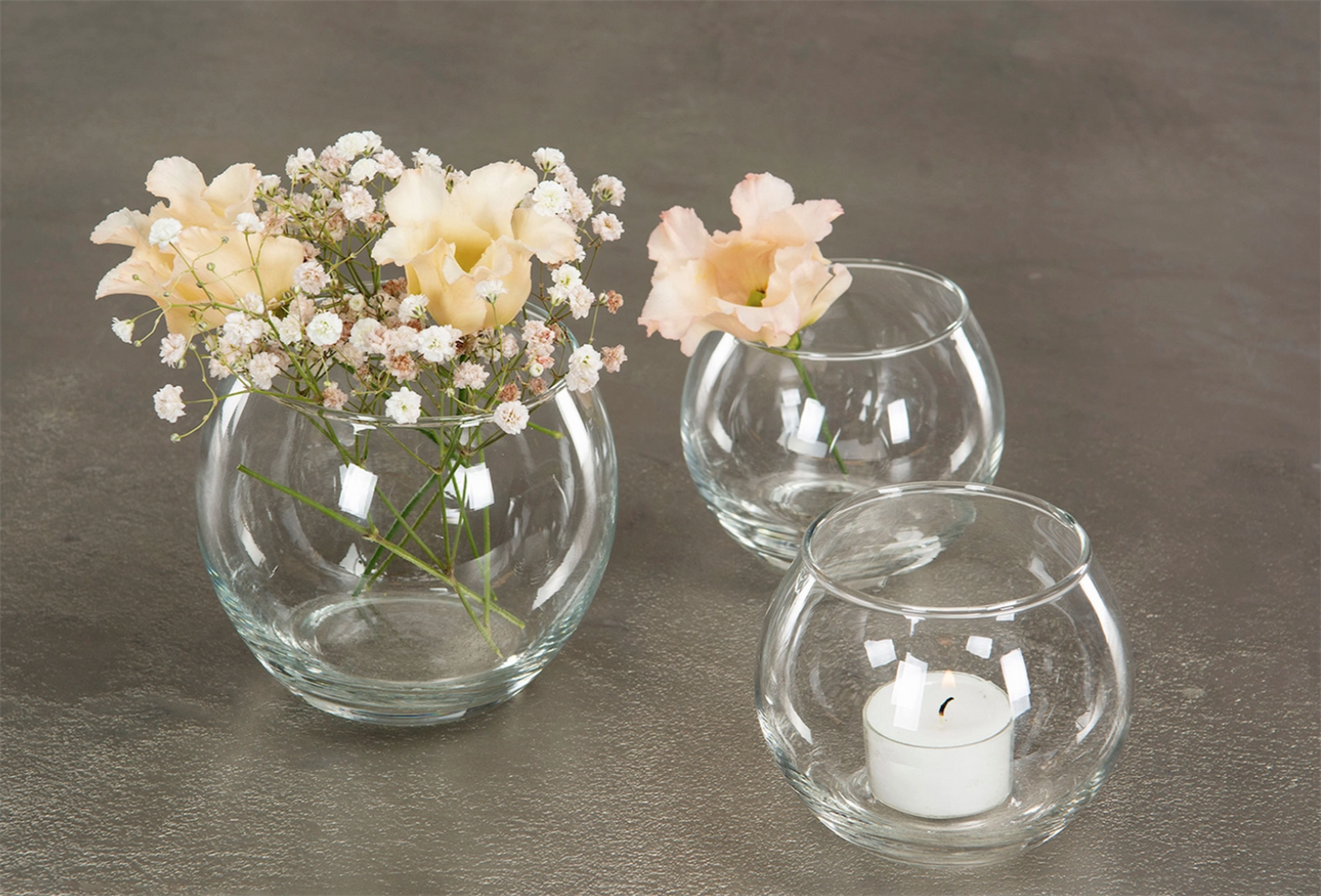 Lysholder/vase Rund stor