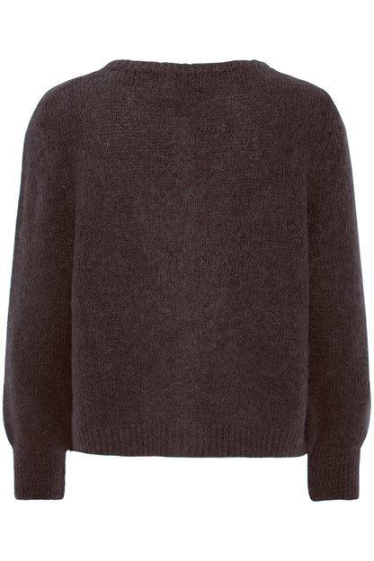 Sorbet SBgulvig Knit Cardigan – Brun cardigan med knapper i front