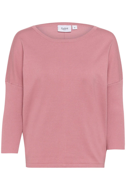 Saint Tropez MilaSZ R-Neck Pullover Brandied Apricot