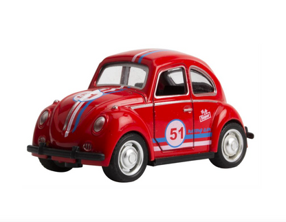 VW Boble Herbie med trykk og pull-back, 6 assorterte farger