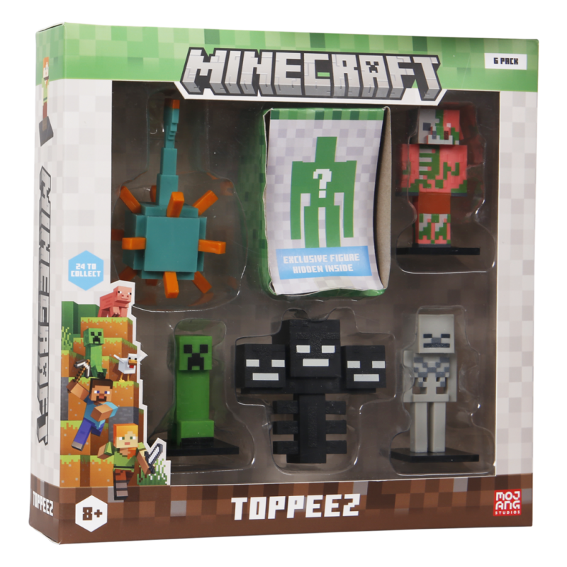 MINECRAFT 3D Figure 6 pack Deluxe box