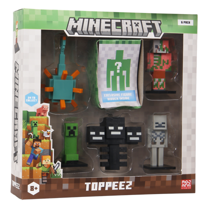 MINECRAFT 3D Figure 6 pack Deluxe box
