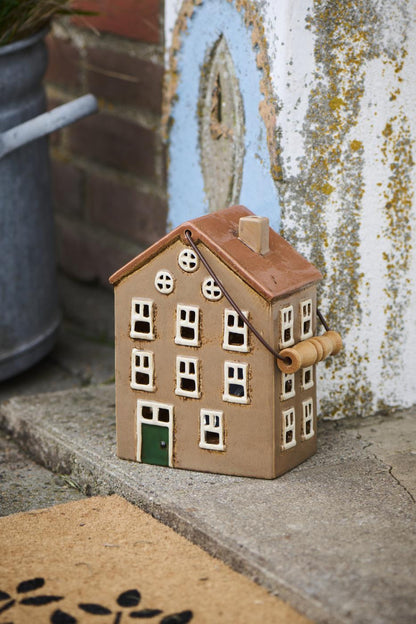 Ib Laursen Hus t/fyrfadslys Nyhavn m/træhank grøn dør