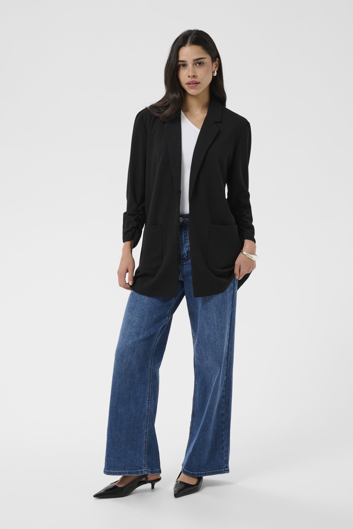 Kaffe KAphoebe – Sort blazer med 3/4-ermer