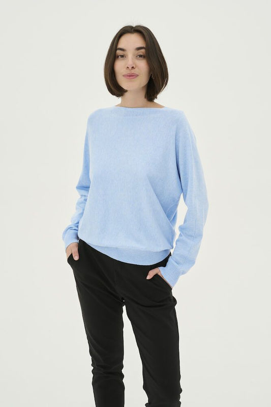 Culture CUannemarie Batwing Jumper Cashmere Blue Melange