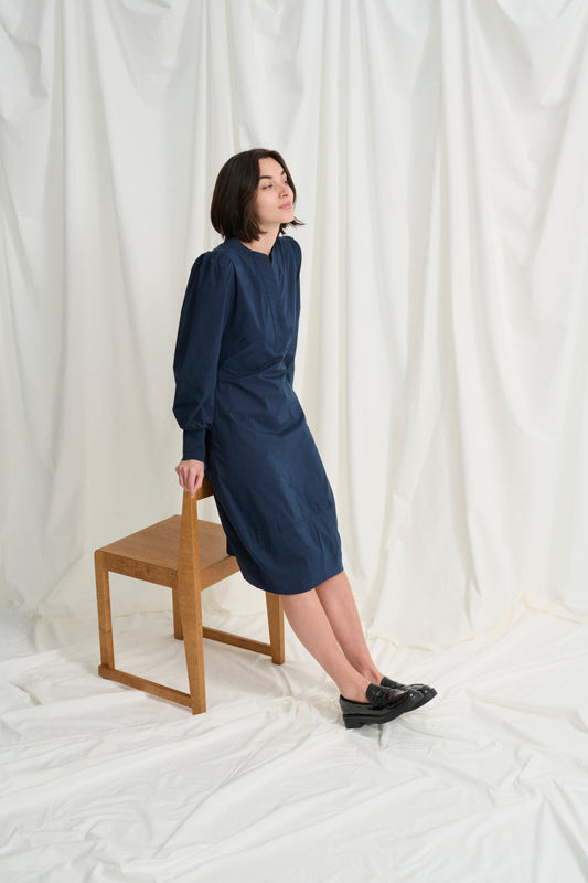 Culture CUantoinett Rib Dress Blue Iris