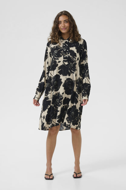 Culture CUrechel Elitha Short Dress Black/Offwhite Flower