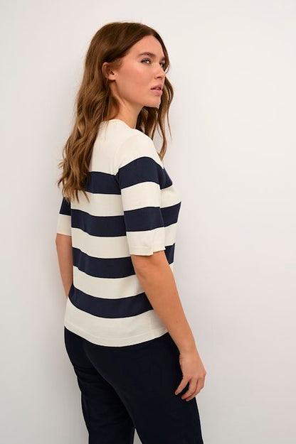 Kaffe Clothing KAlizza Striped Knit Navy/Turtledove Bold Striped