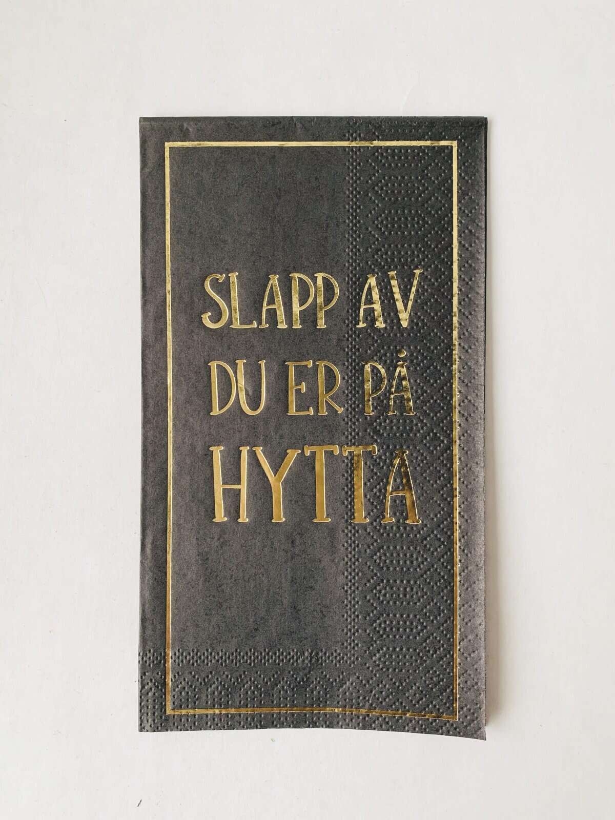 Trend Design Servietter "Slapp av du er på hytta" 33×40 cm sort